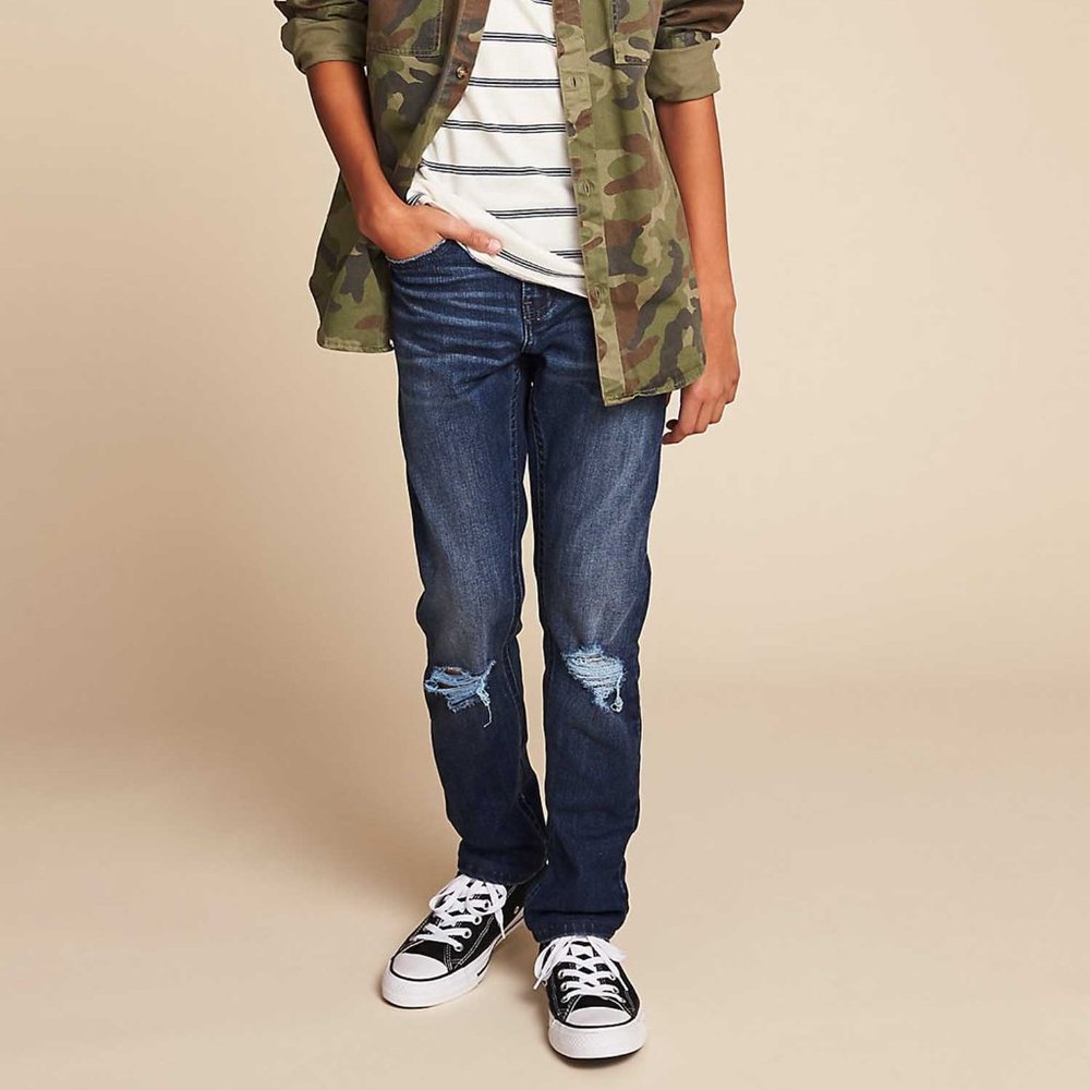 BOYS LEVI STRAUSS  SUPER FLEX SLIM FIT BLUE JEANS 2 PAIRS SIZE 4 & 5 SLIM FIT